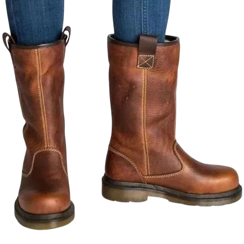 Stiefeletten Herren in Schlupfform mit Profilsohle und runder Kappe