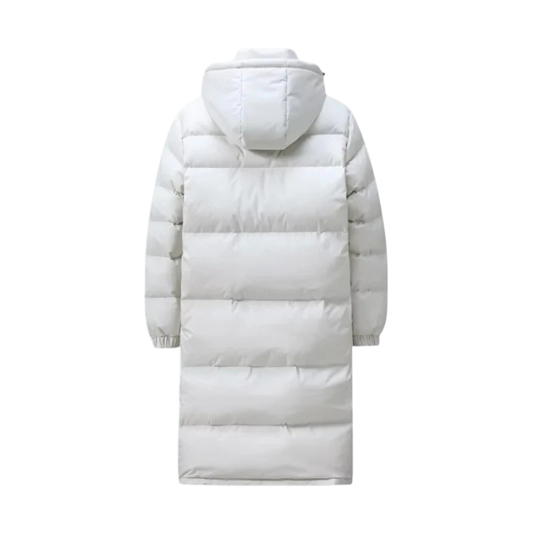 Steppjacke Herren Lang Knopfverschluss Kapuzendesign