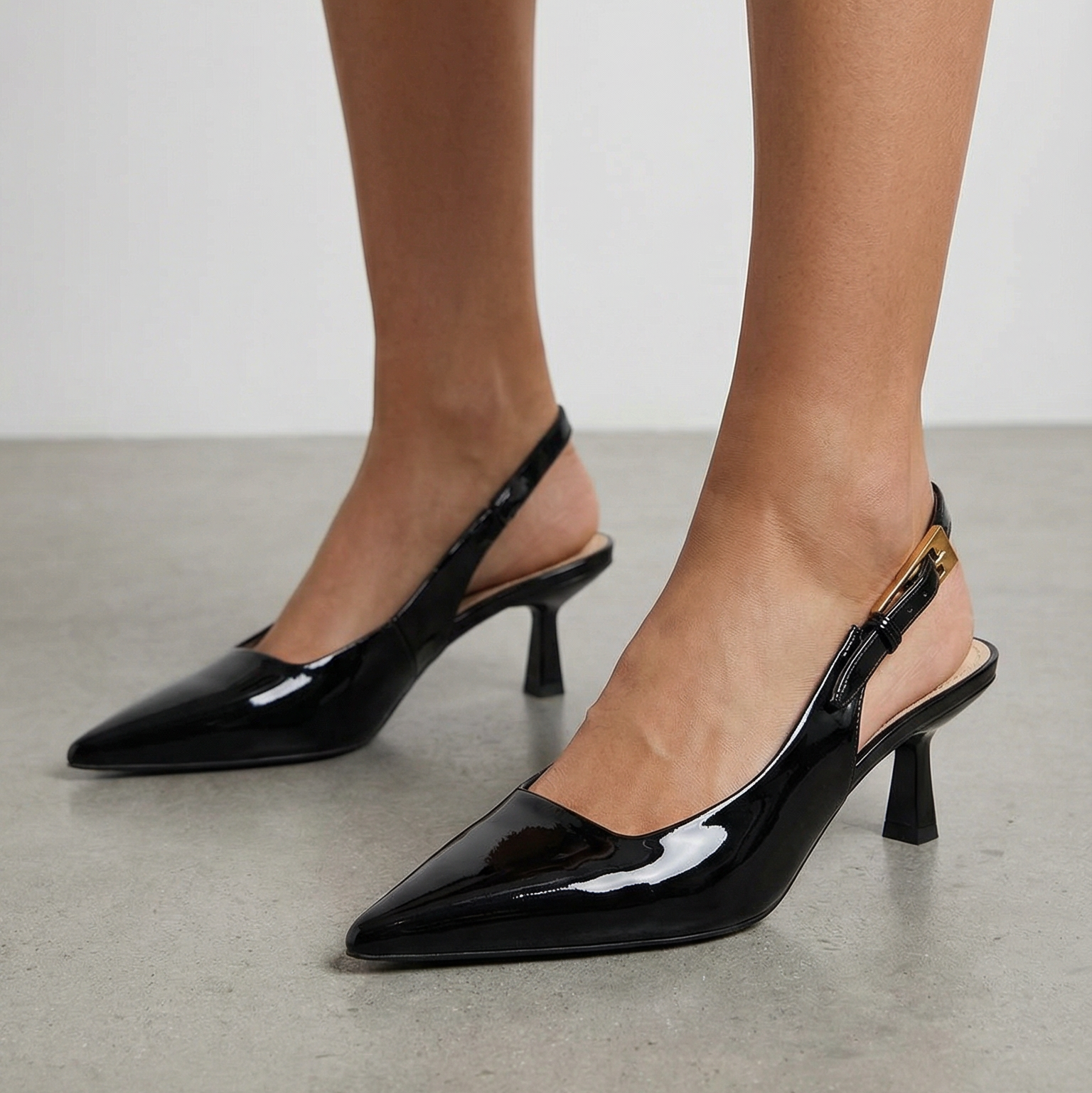 Absatzschuhe Damen Fersenriemen Verschluss Spitz