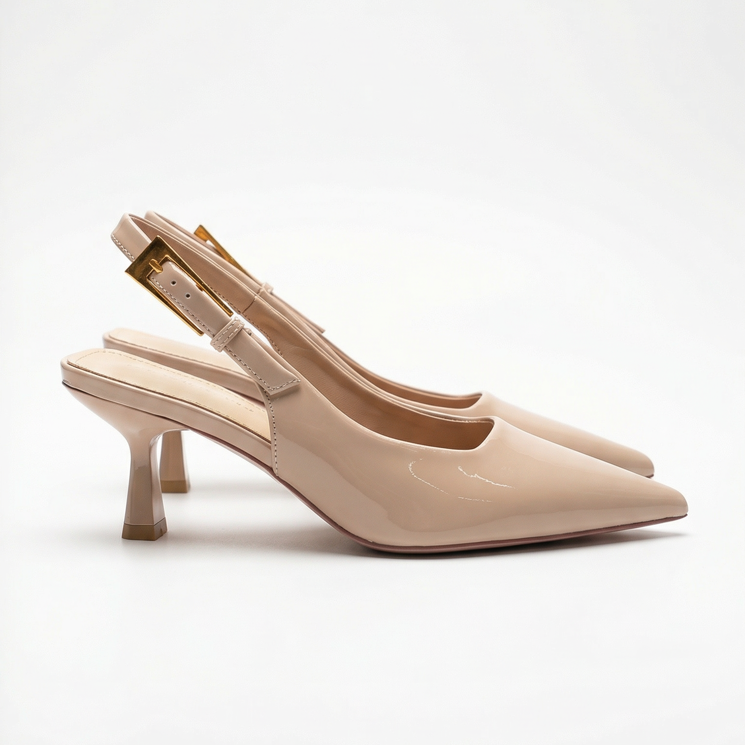 Absatzschuhe Damen Fersenriemen Verschluss Spitz