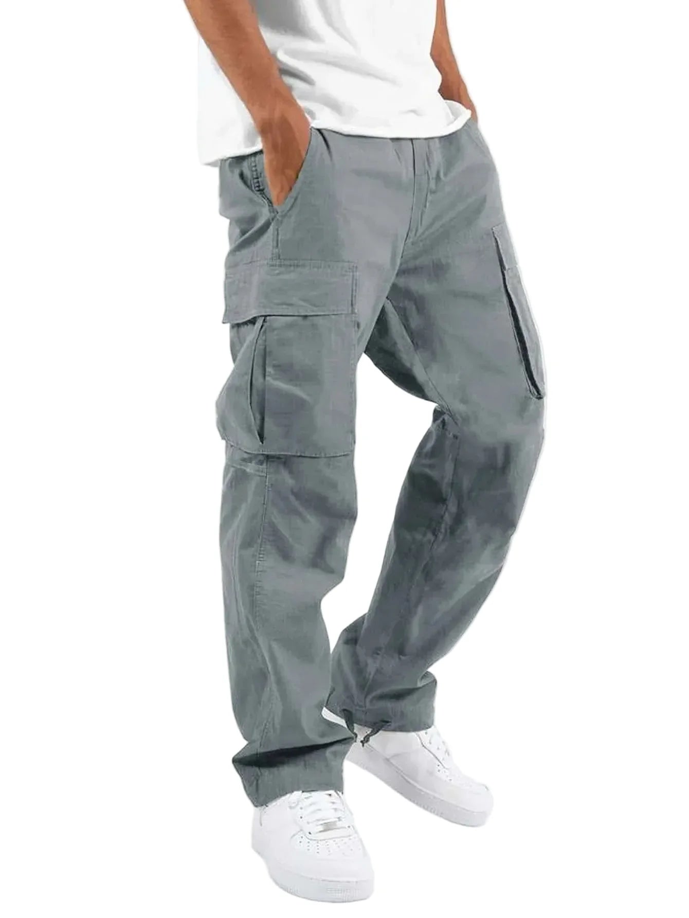 Cargohose Herren Gerades Bein Mit Taschen