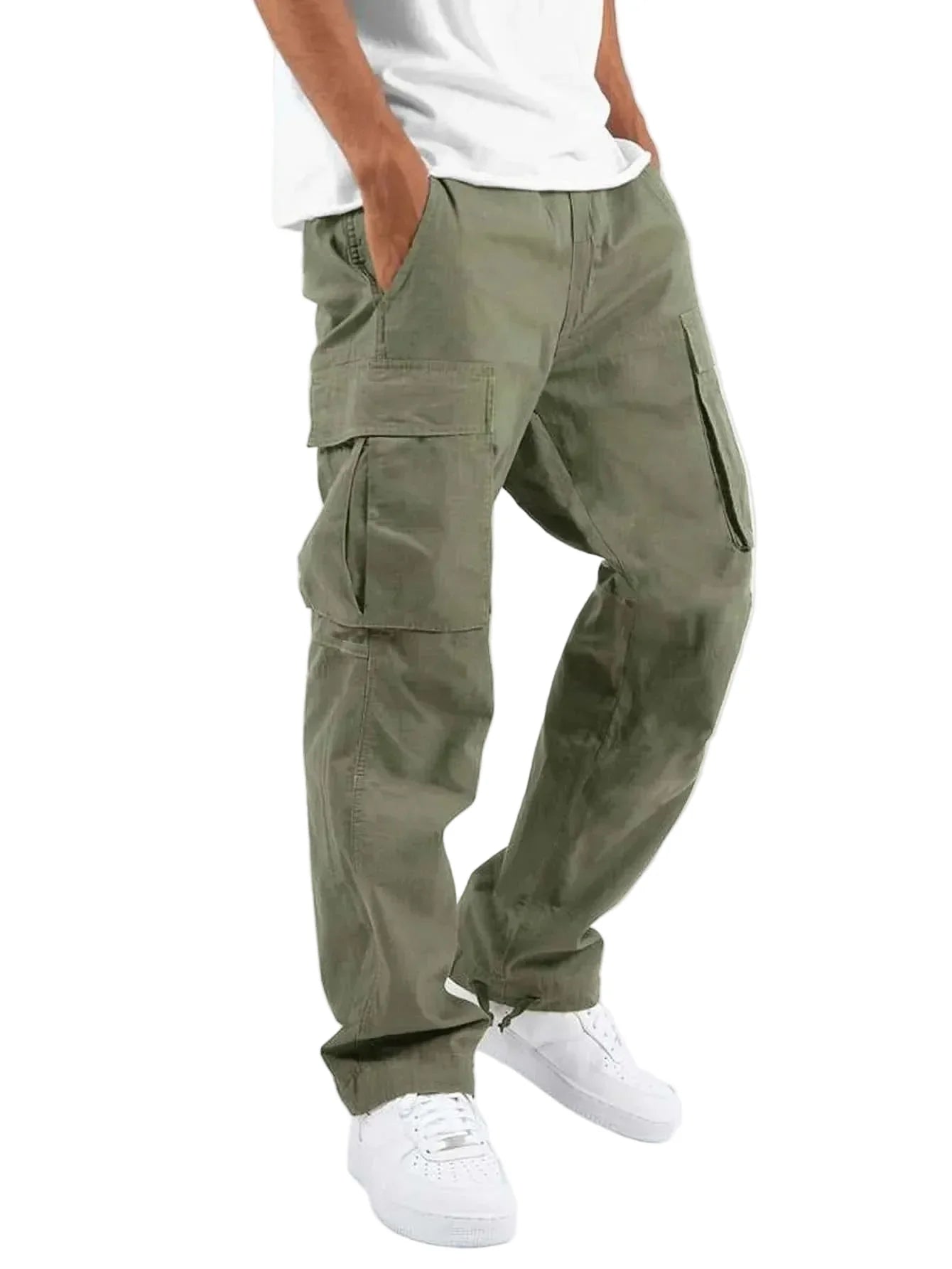 Cargohose Herren Gerades Bein Mit Taschen
