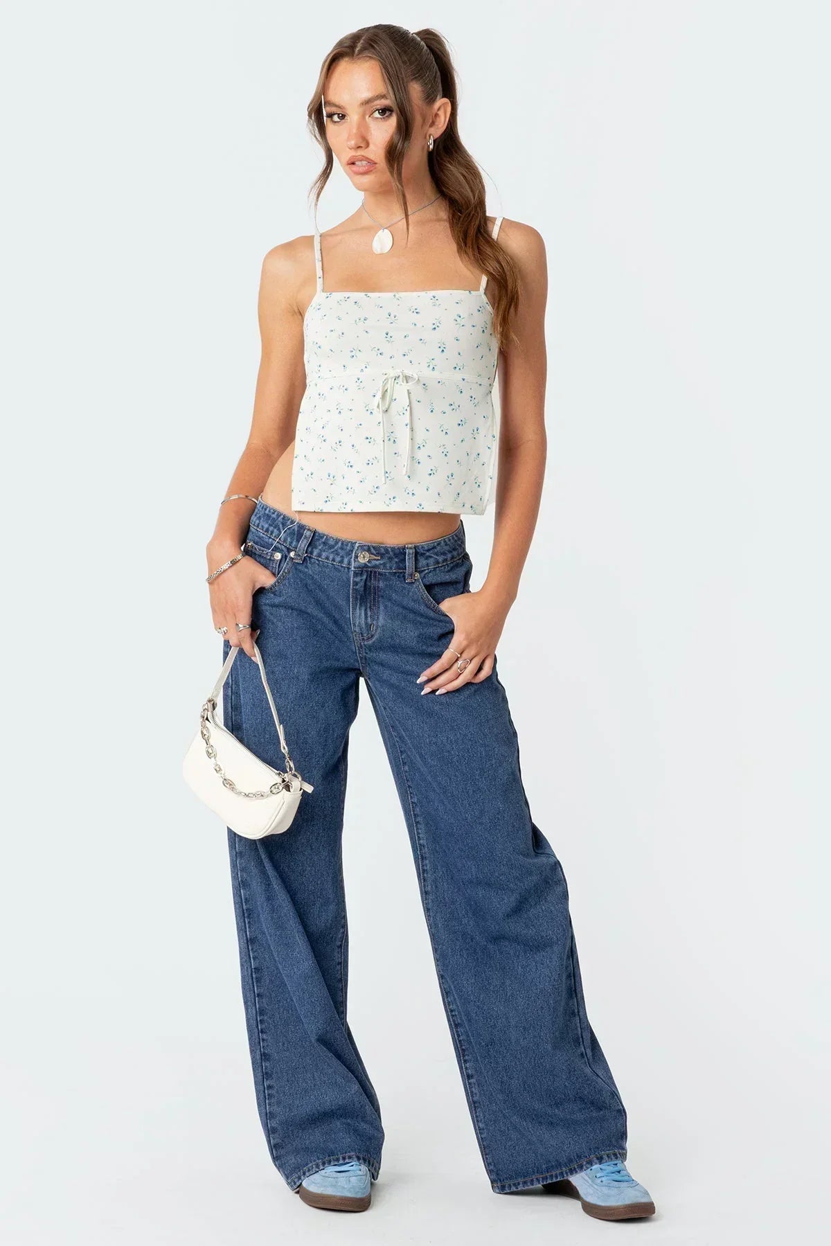 Damen Jeans Gerades Bein mit Tiefem Bund