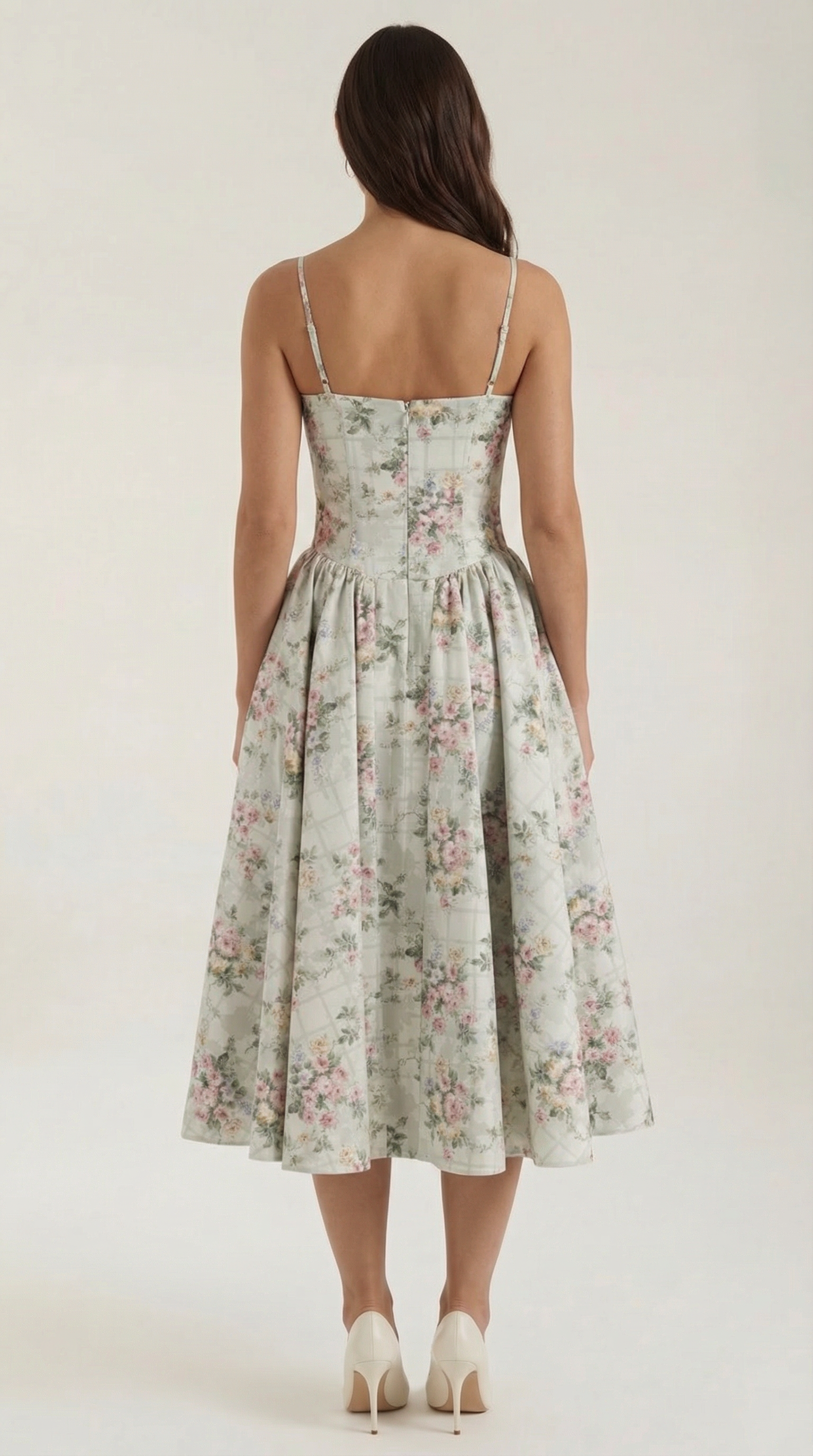 Damen Korsett Midikleid Herzförmiger Ausschnitt