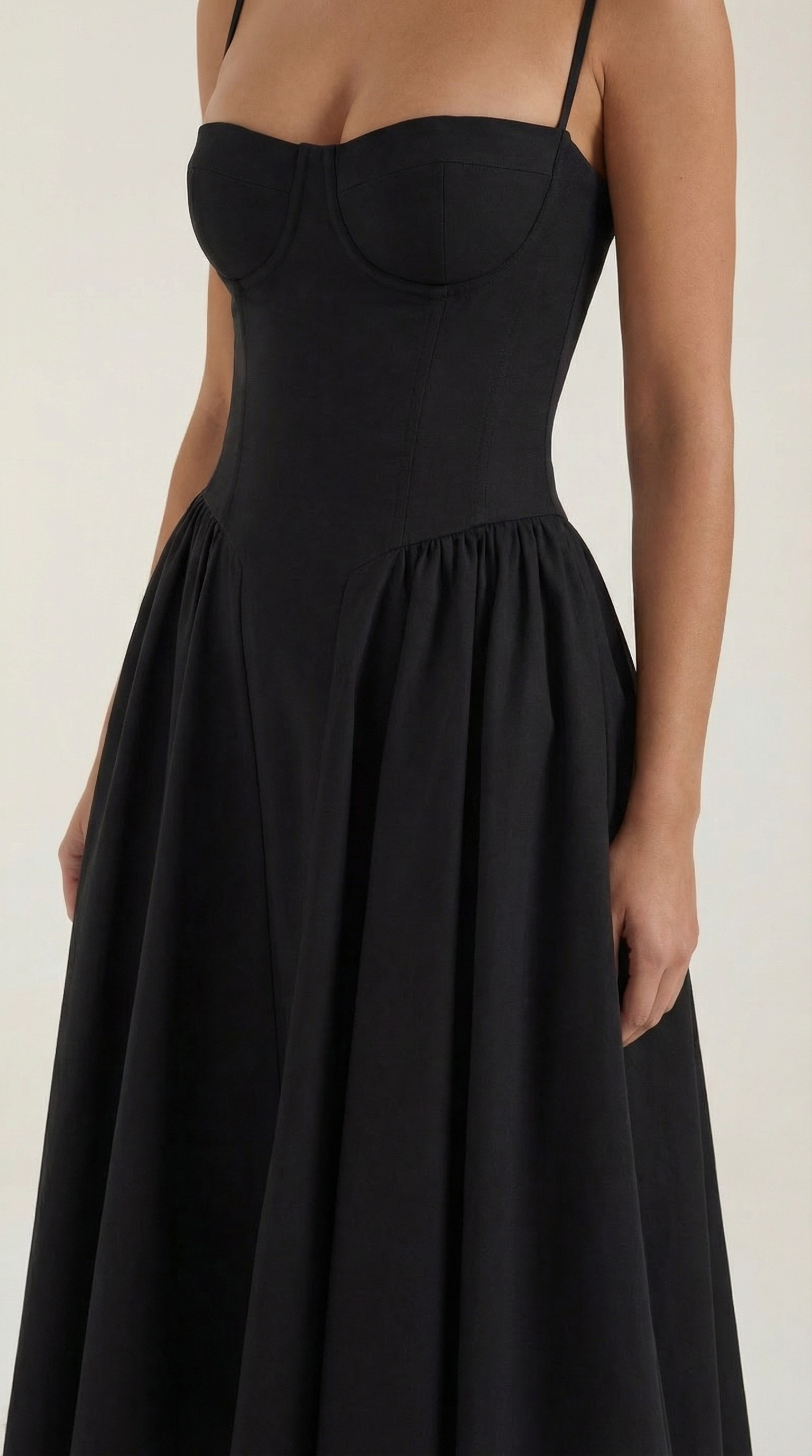 Damen Korsett Midikleid Herzförmiger Ausschnitt