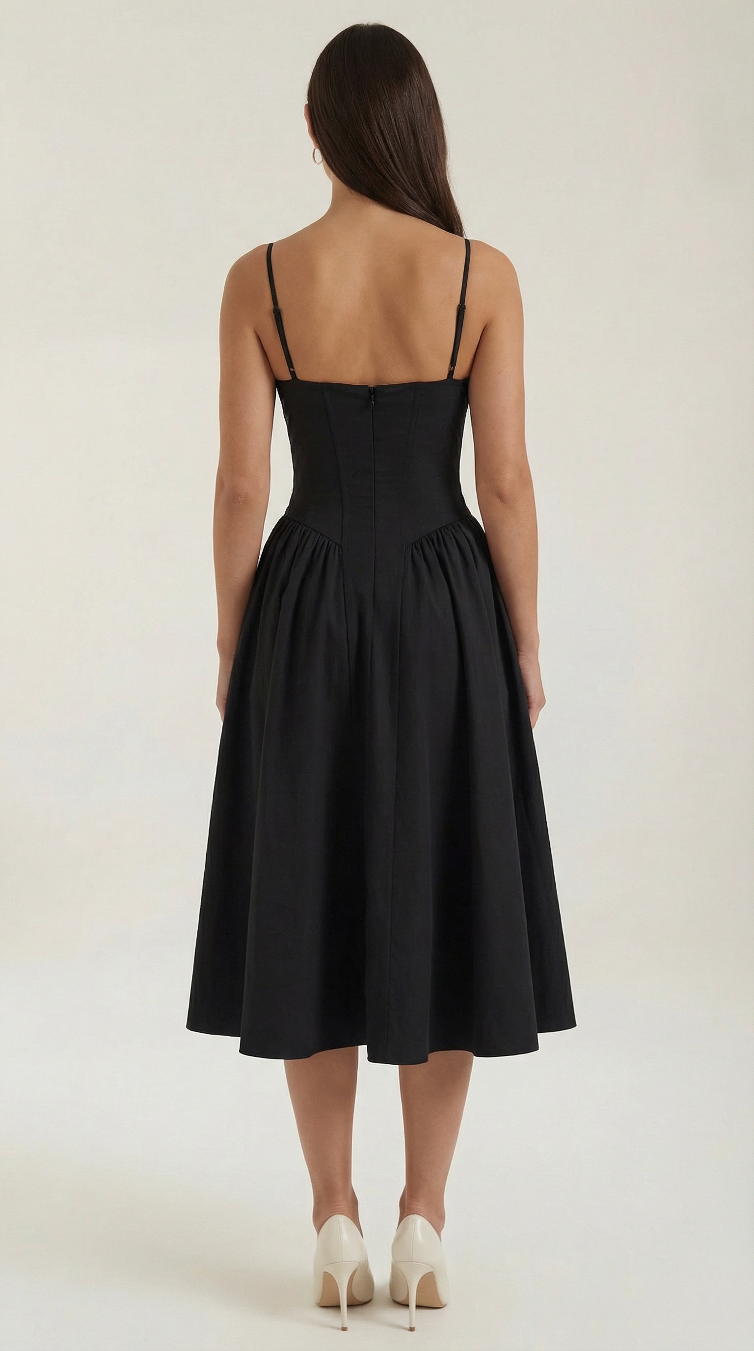 Damen Korsett Midikleid Herzförmiger Ausschnitt