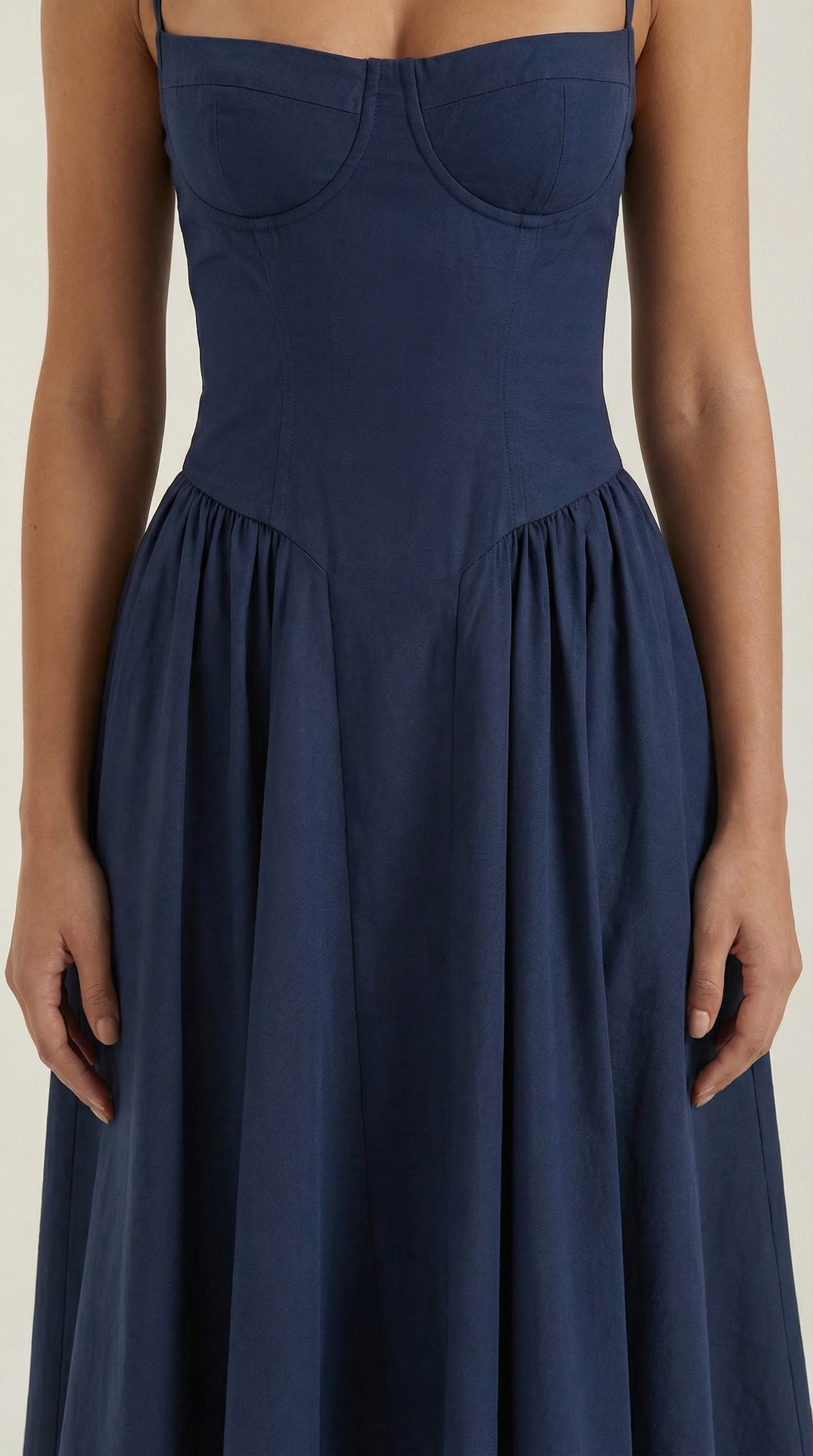 Damen Korsett Midikleid Herzförmiger Ausschnitt
