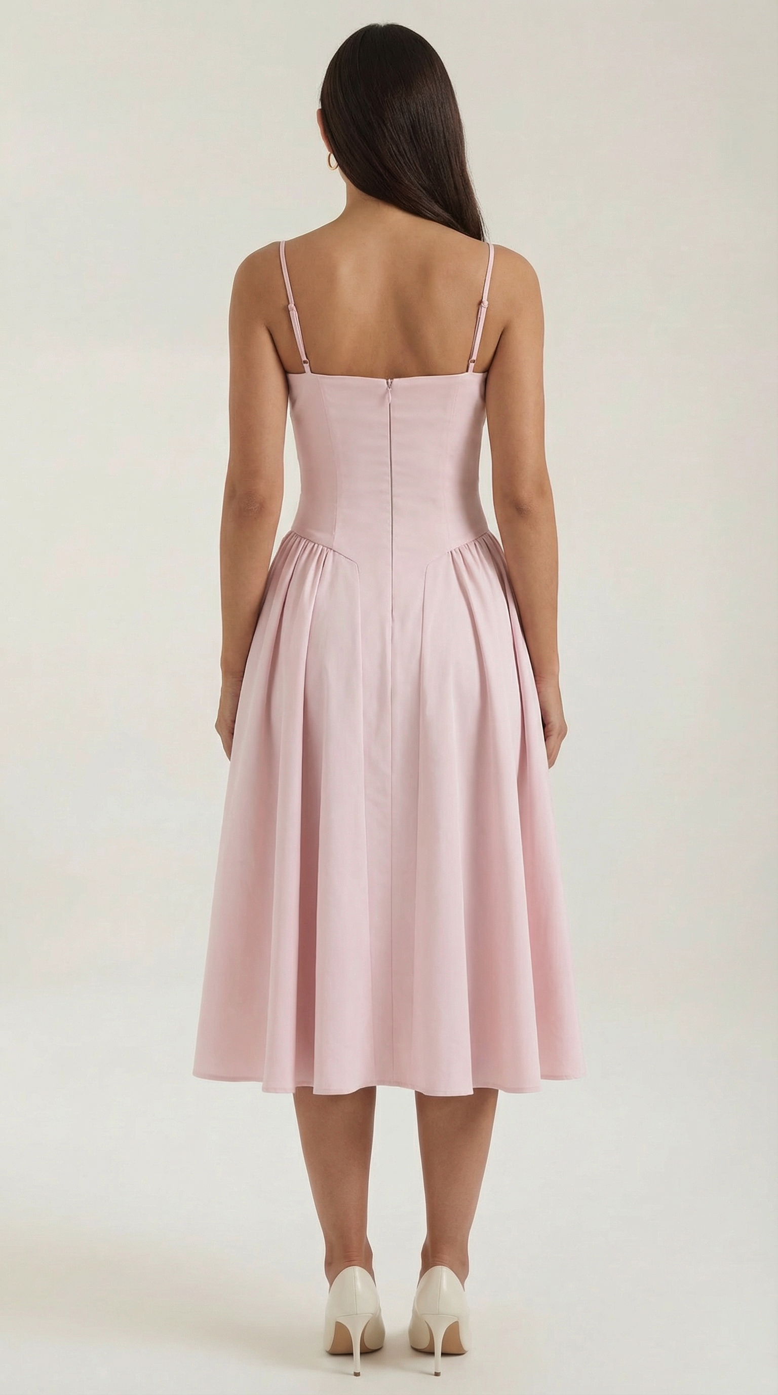 Damen Korsett Midikleid Herzförmiger Ausschnitt