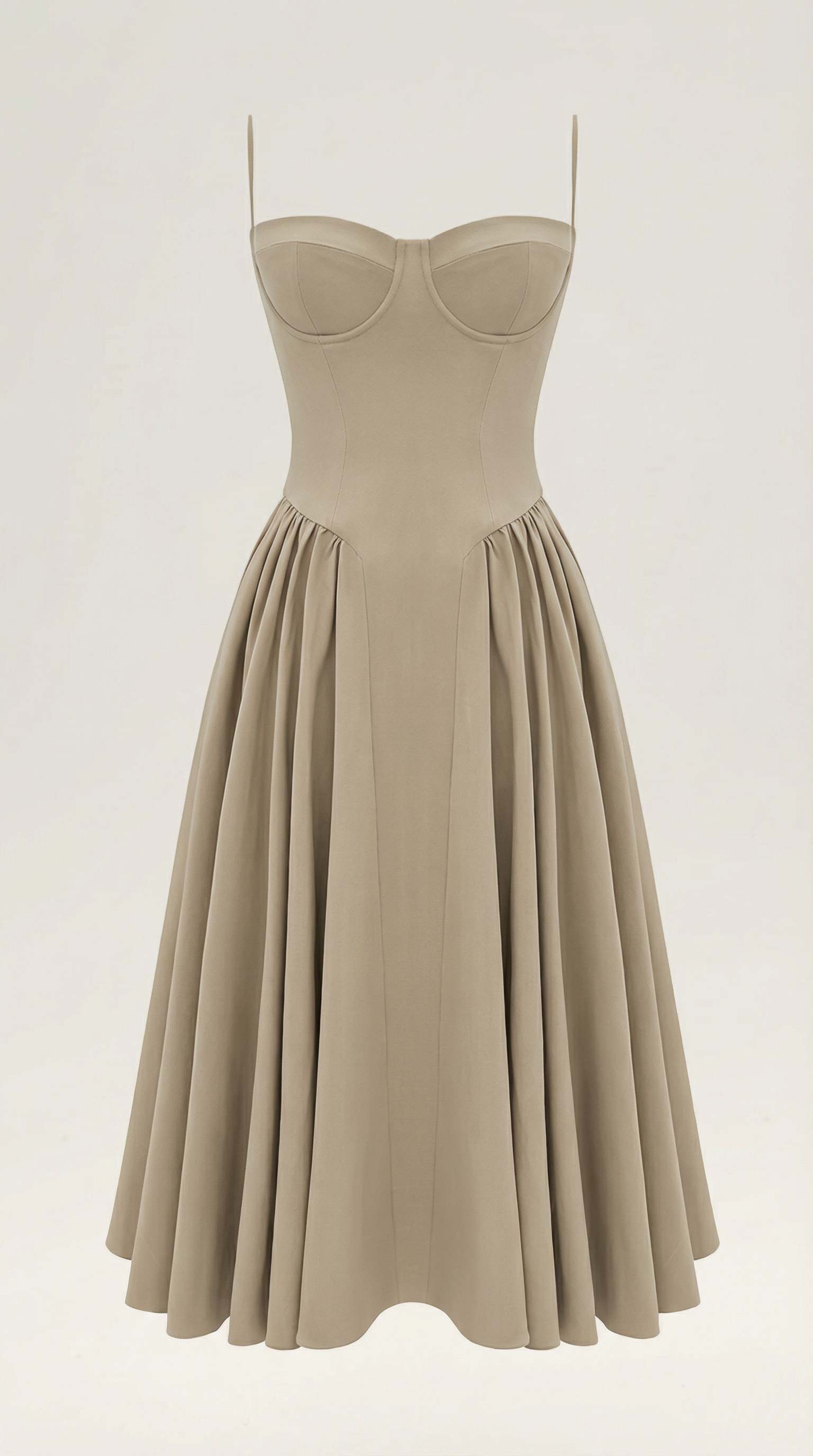 Damen Korsett Midikleid Herzförmiger Ausschnitt