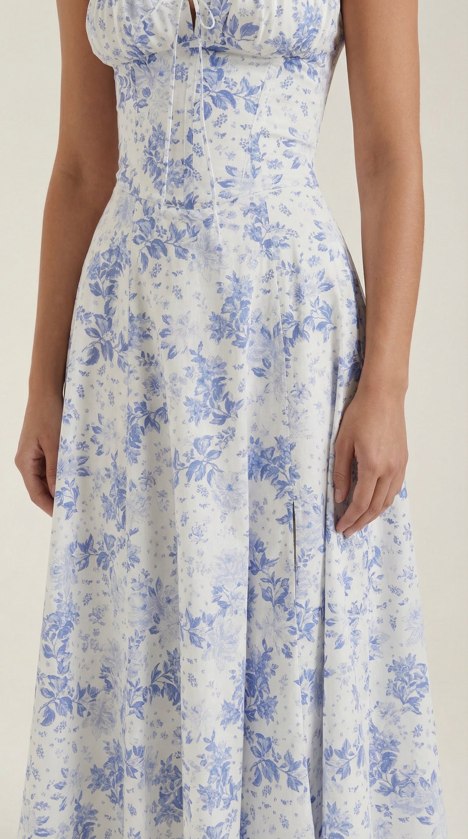 Damen Midikleid Herzförmiger Ausschnitt Schnürung