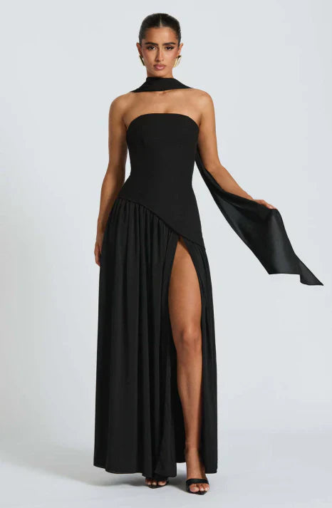 Abendkleid Damen bodenlang mit ausgestelltem Rock