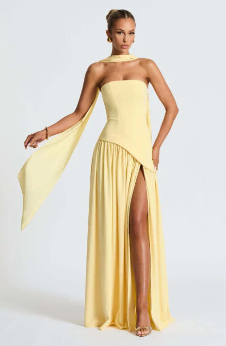 Abendkleid Damen bodenlang mit ausgestelltem Rock