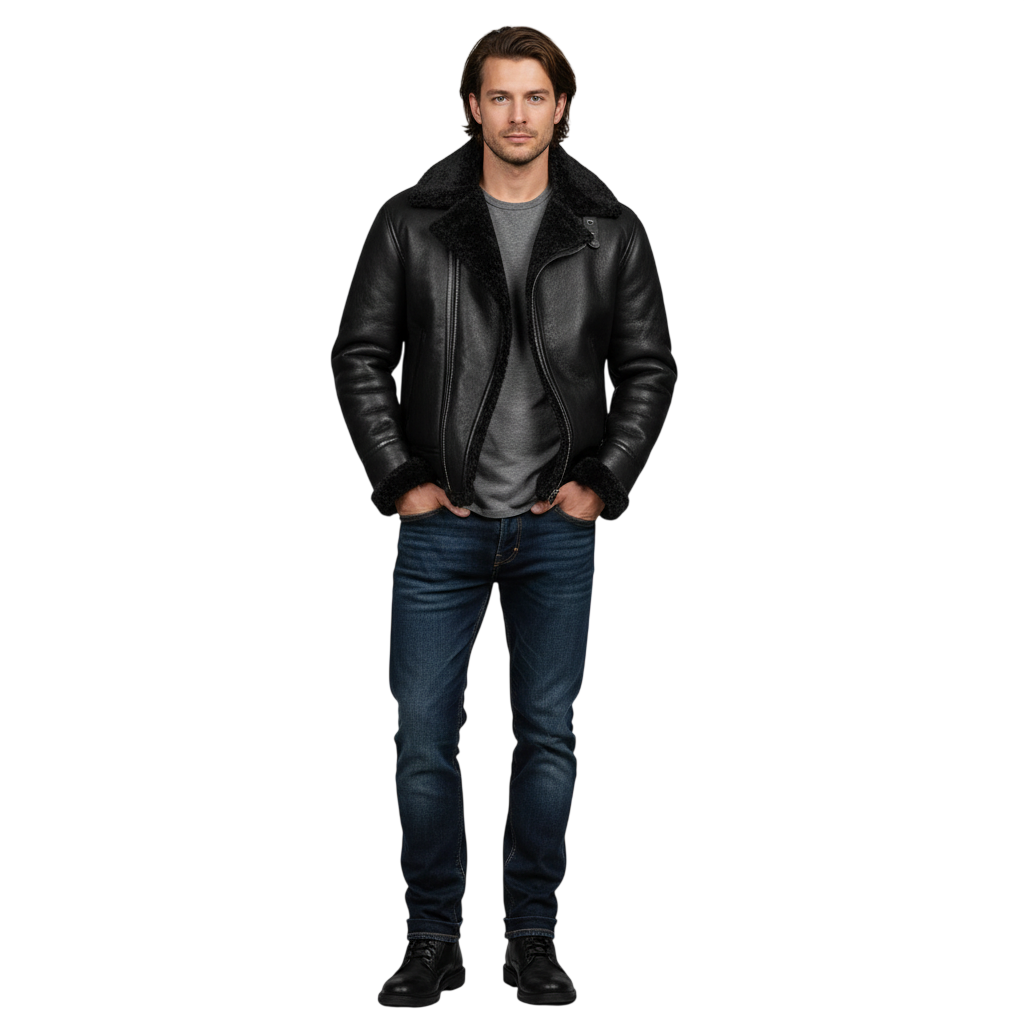 Herren Winterjacke Langer Schnitt Mit Gerader Vorderform