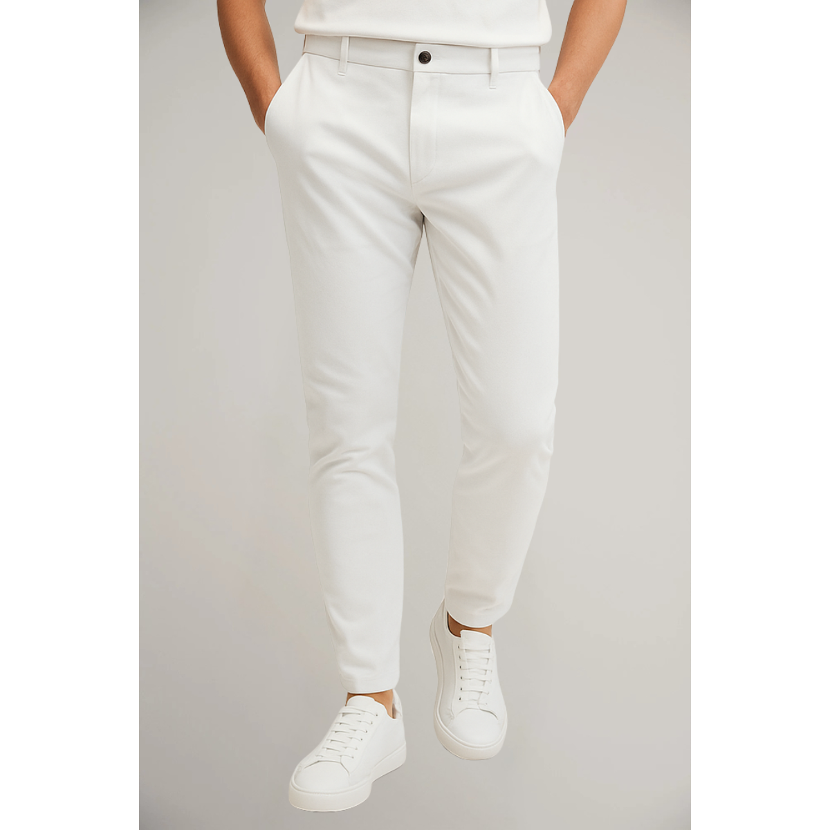 Hose Herren Schmale Passform Glatte Vorderseite