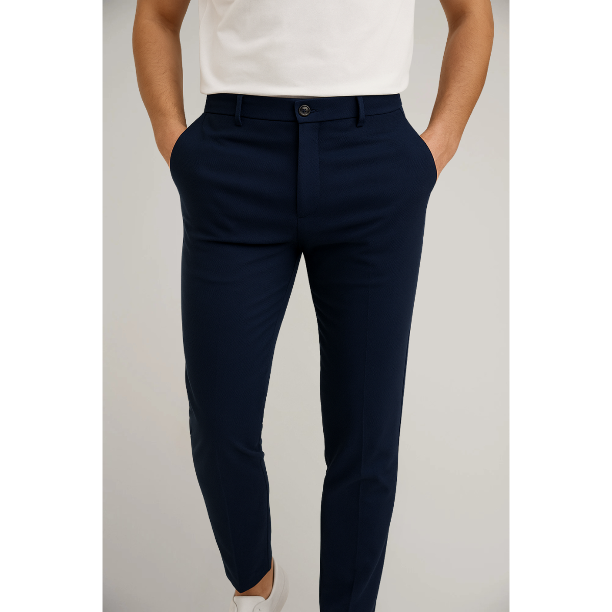 Hose Herren Schmale Passform Glatte Vorderseite