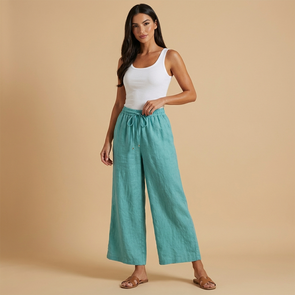 Hose Damen – Weites Bein & elastischer Bund, lockere Passform