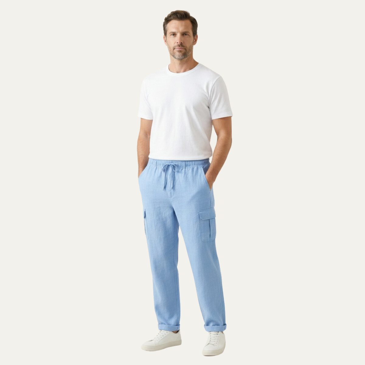Leinen Cargohose Herren – Weiter Schnitt & Mehrtaschen
