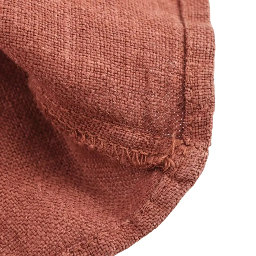 Leinen Maxikleid Damen Tiefer V-Ausschnitt Offener Ruecken