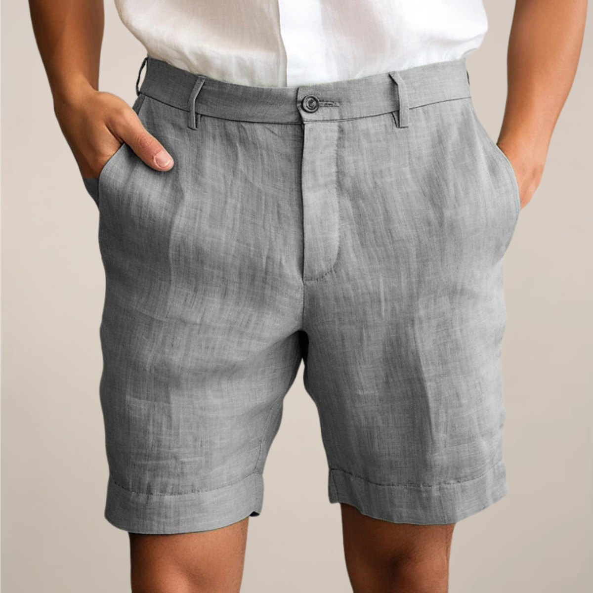 Leinen Shorts Herren – Lockerer Schnitt & Gummibund, gerade