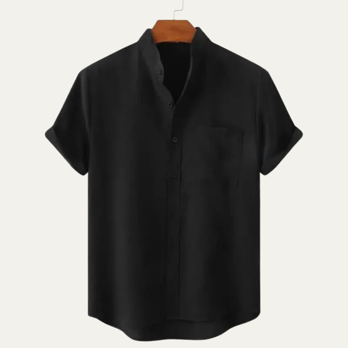 Leinenhemd Herren Oversize Kurzarm Knopfverschluss