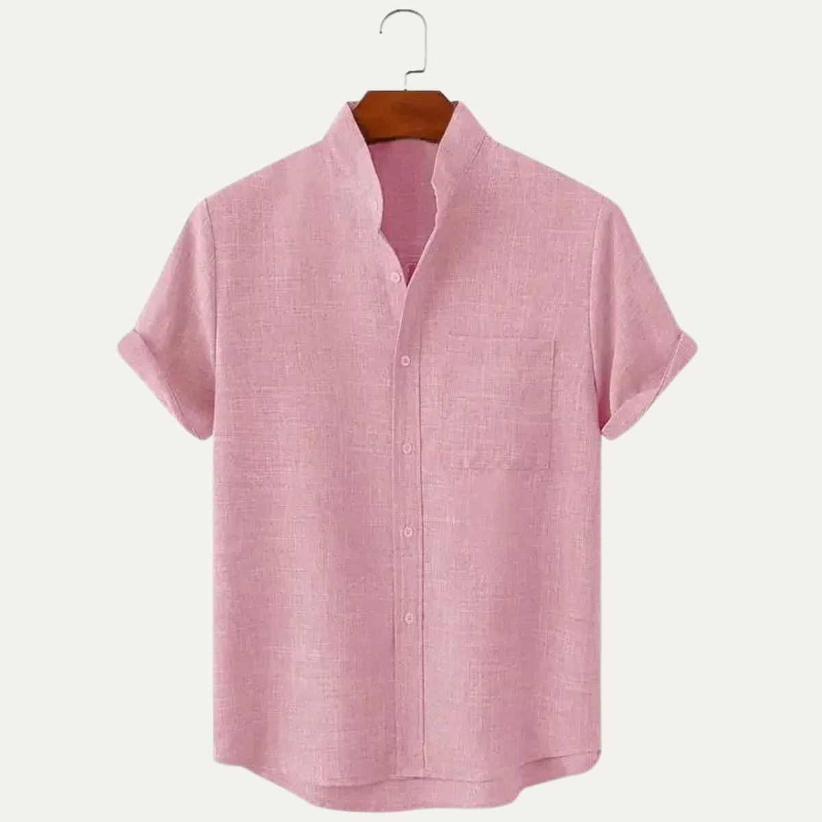 Leinenhemd Herren Oversize Kurzarm Knopfverschluss