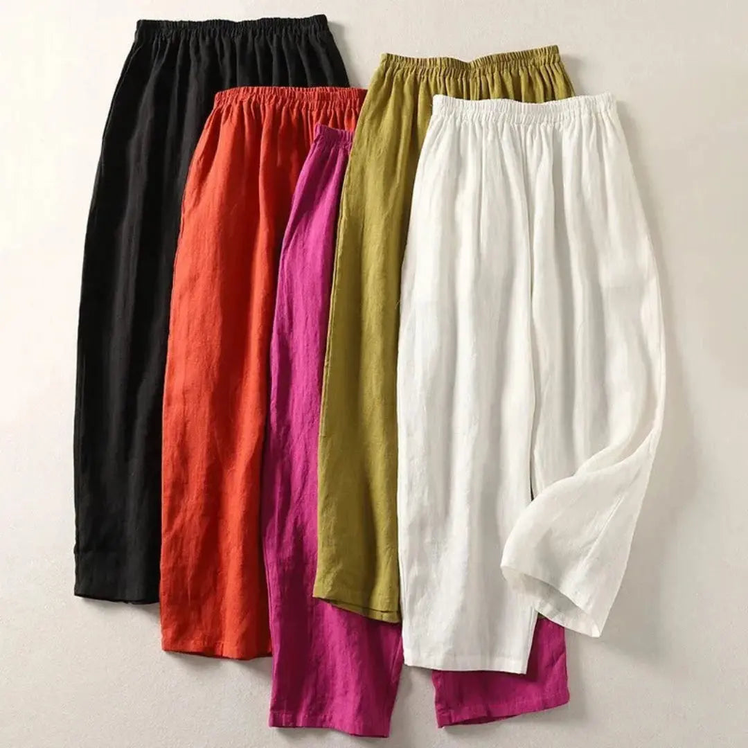 Leinenhose Damen – Lockerer Schnitt & verkürzte Länge