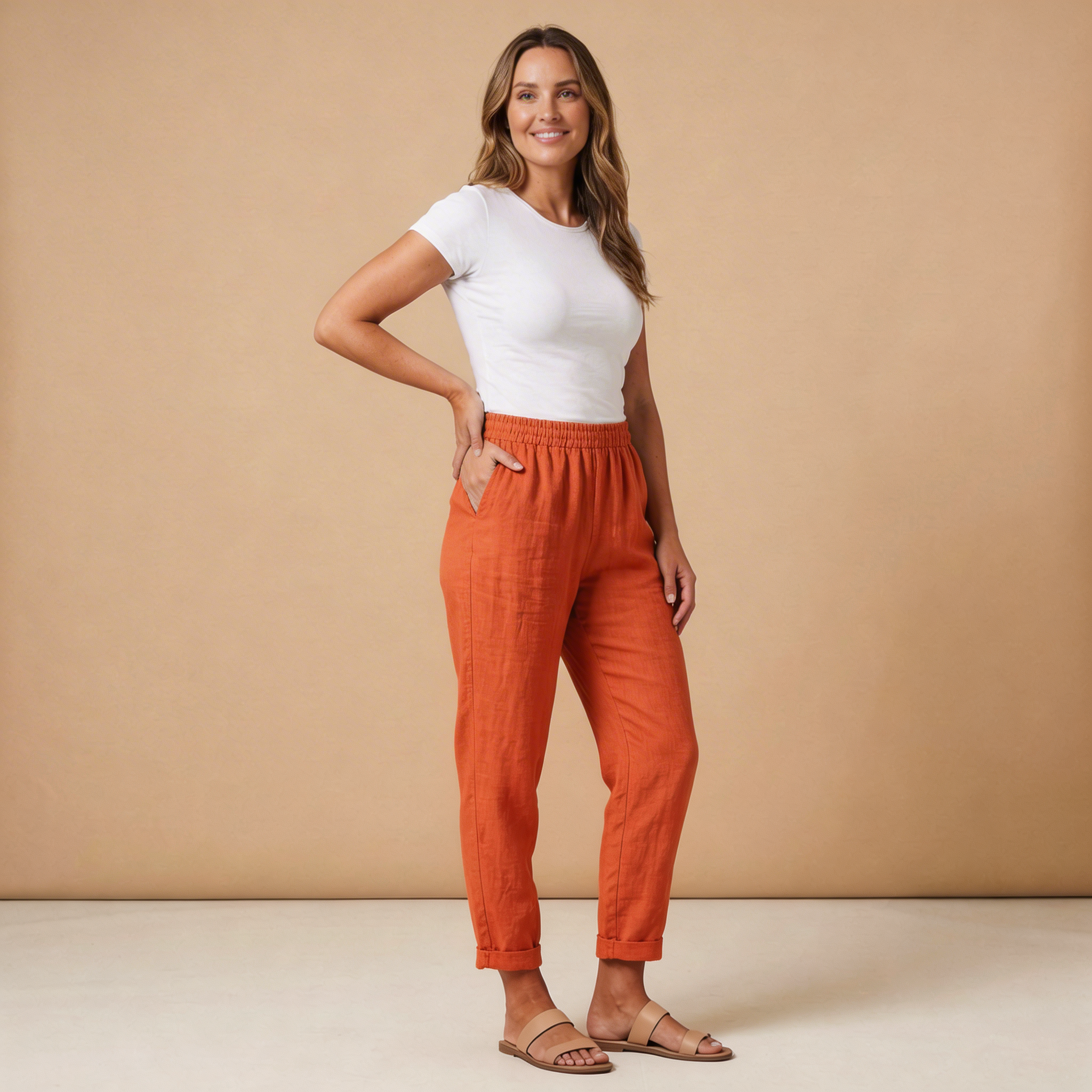 Leinenhose Damen – Lockerer Schnitt & verkürzte Länge
