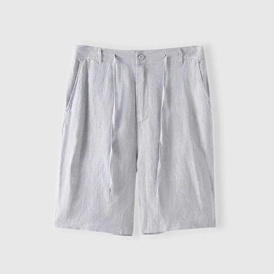 Leinenshorts Herren – Lockerer Schnitt mit Kordelbund & Knopf