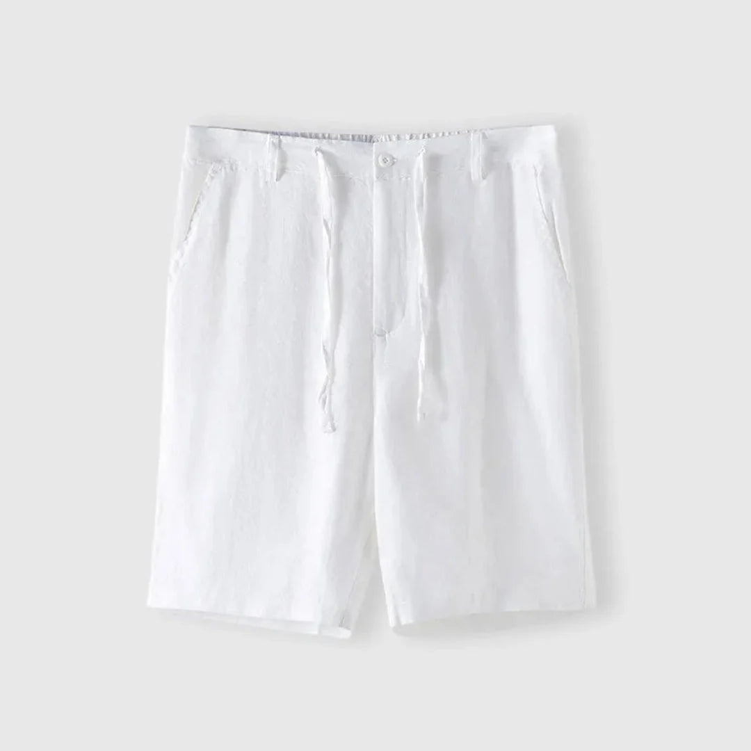 Leinenshorts Herren – Lockerer Schnitt mit Kordelbund & Knopf