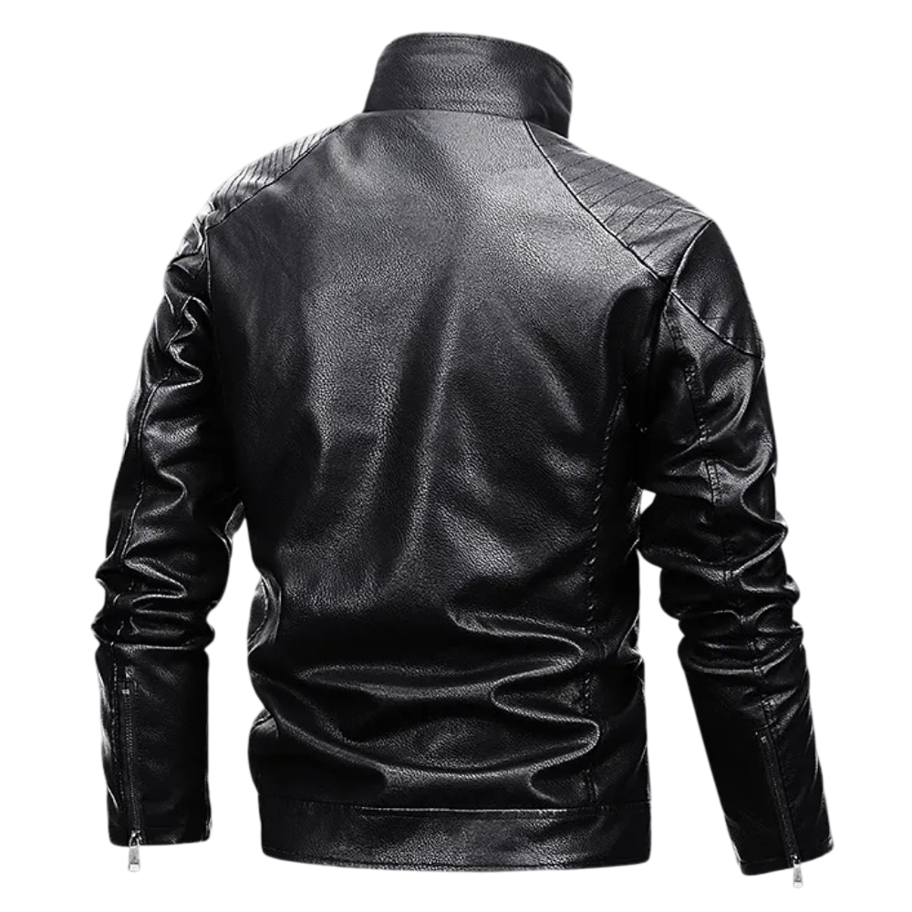 Motorradjacke Herren mit Reißverschluss klassische Biker-Optik