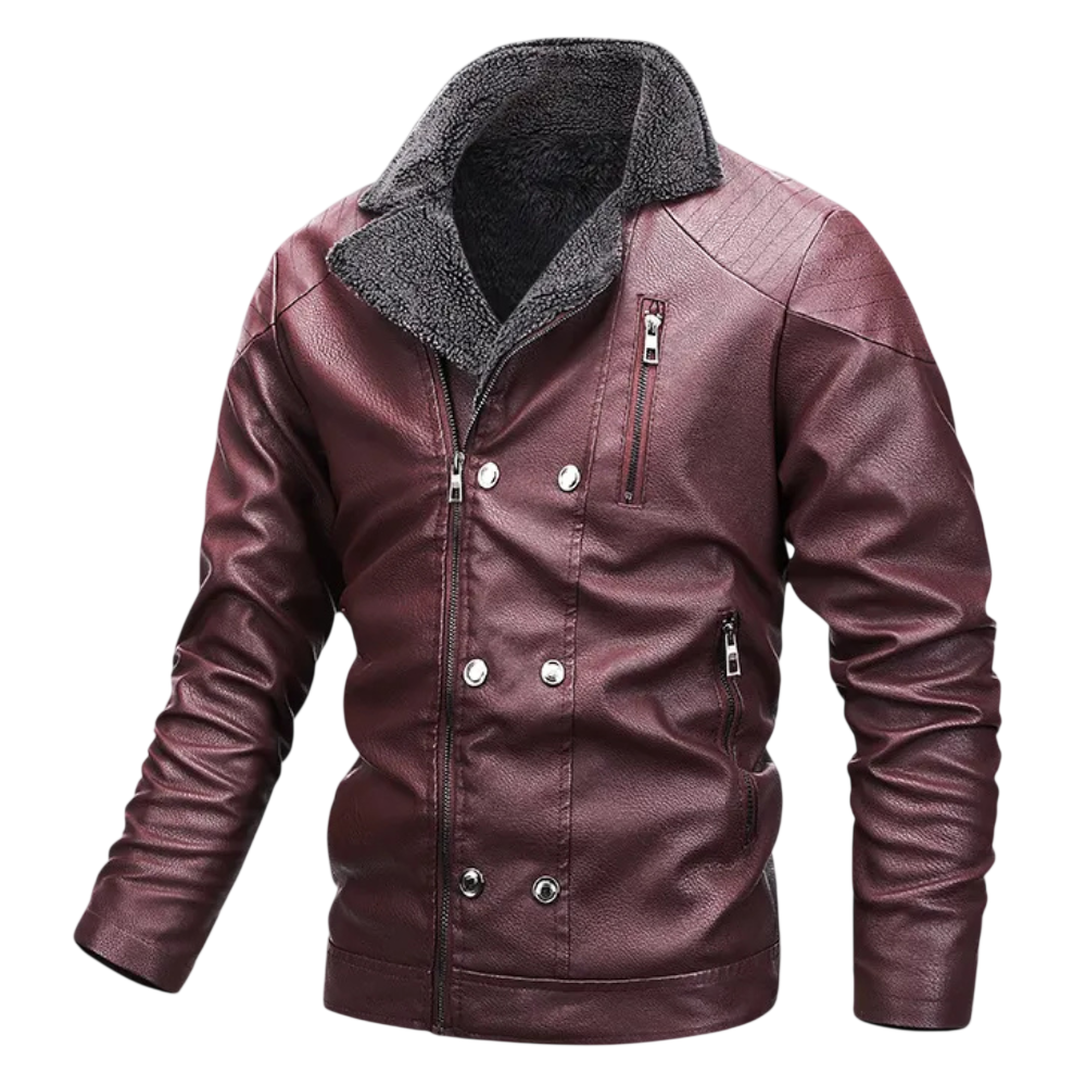 Motorradjacke Herren mit Reißverschluss klassische Biker-Optik