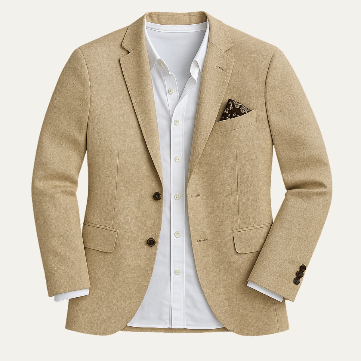 Sakko Herren Taillierte Passform Zweiknopfverschluss