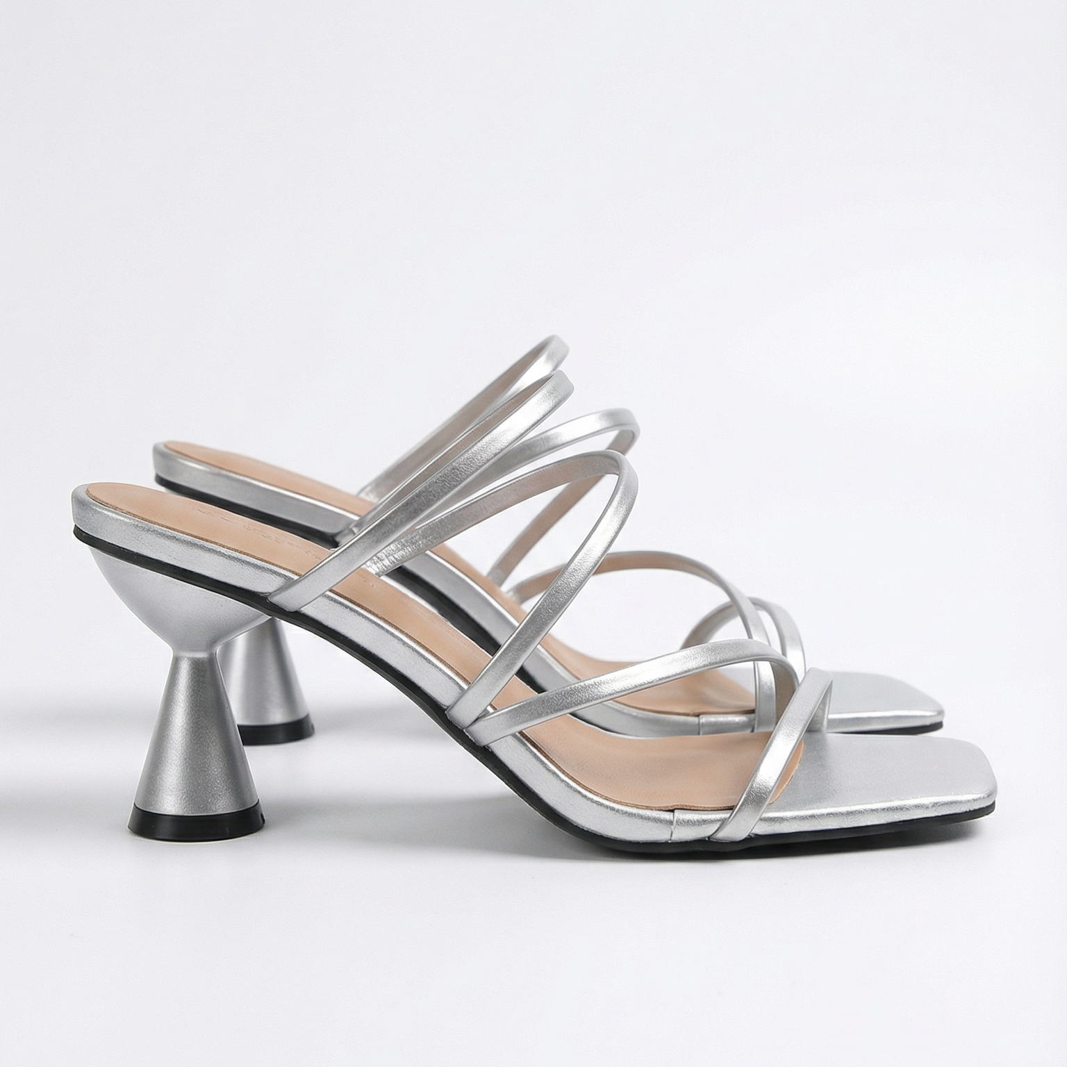 Sandalen Damen Absatz Offene Zehenpartie Riemen