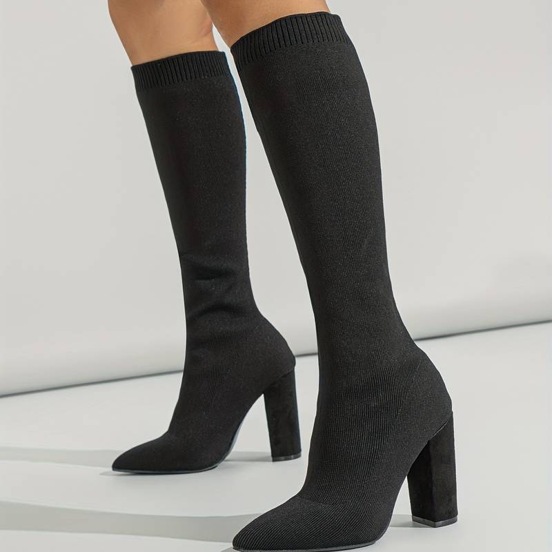 Stiefeletten Damen hoher Absatz feste strukturierte Form
