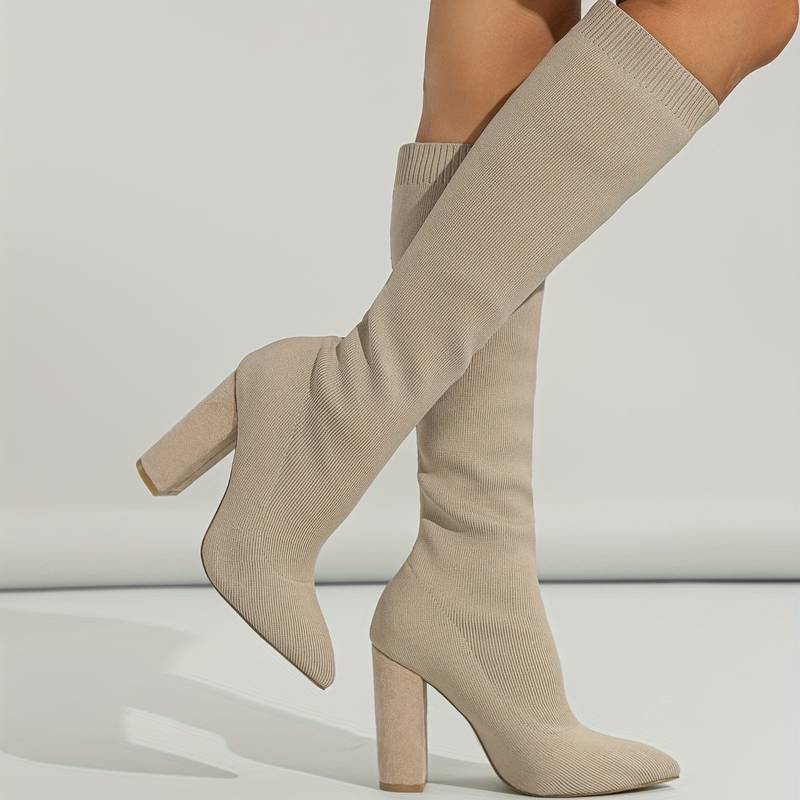 Stiefeletten Damen hoher Absatz feste strukturierte Form