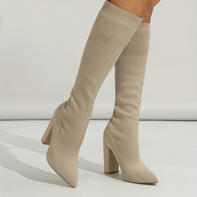 Stiefeletten Damen hoher Absatz feste strukturierte Form