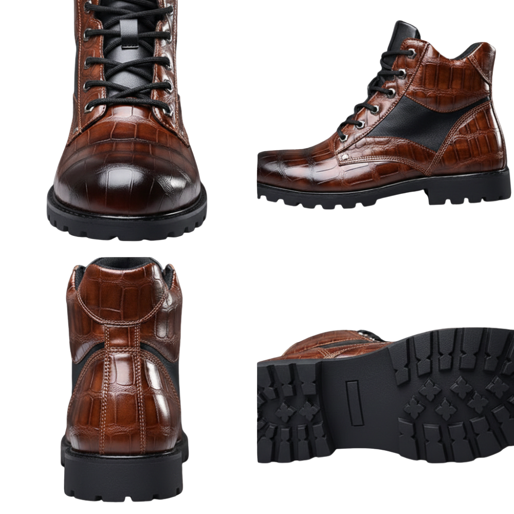 Kampfstiefel Herren Schnürung knöchelhoch mit Profilsohle
