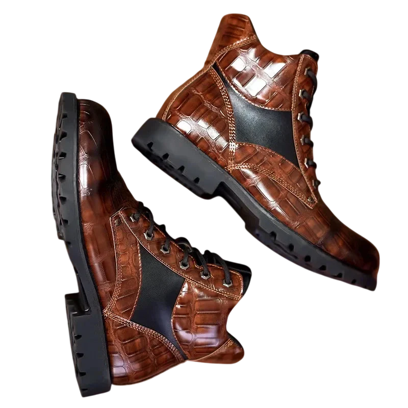 Kampfstiefel Herren Schnürung knöchelhoch mit Profilsohle