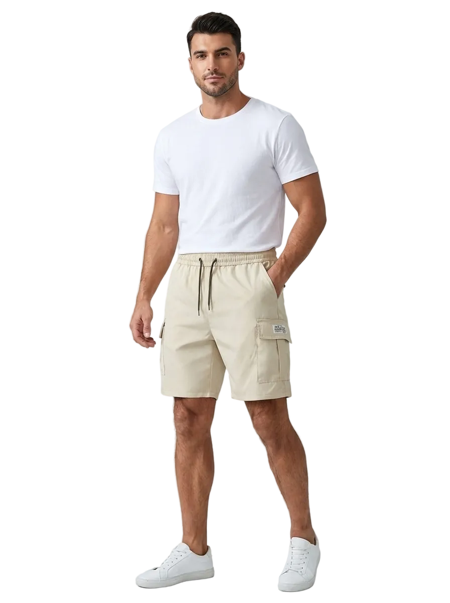 Cargoshorts Herren Lockerer Schnitt Kordelbund knielang