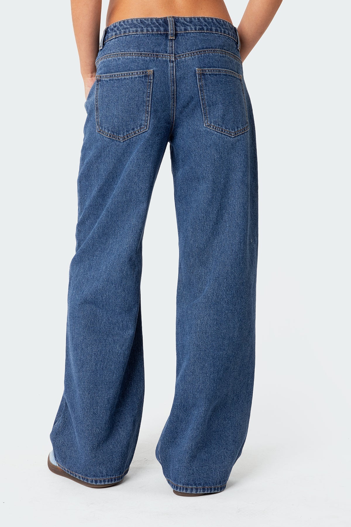 Damen Jeans Gerades Bein mit Tiefem Bund