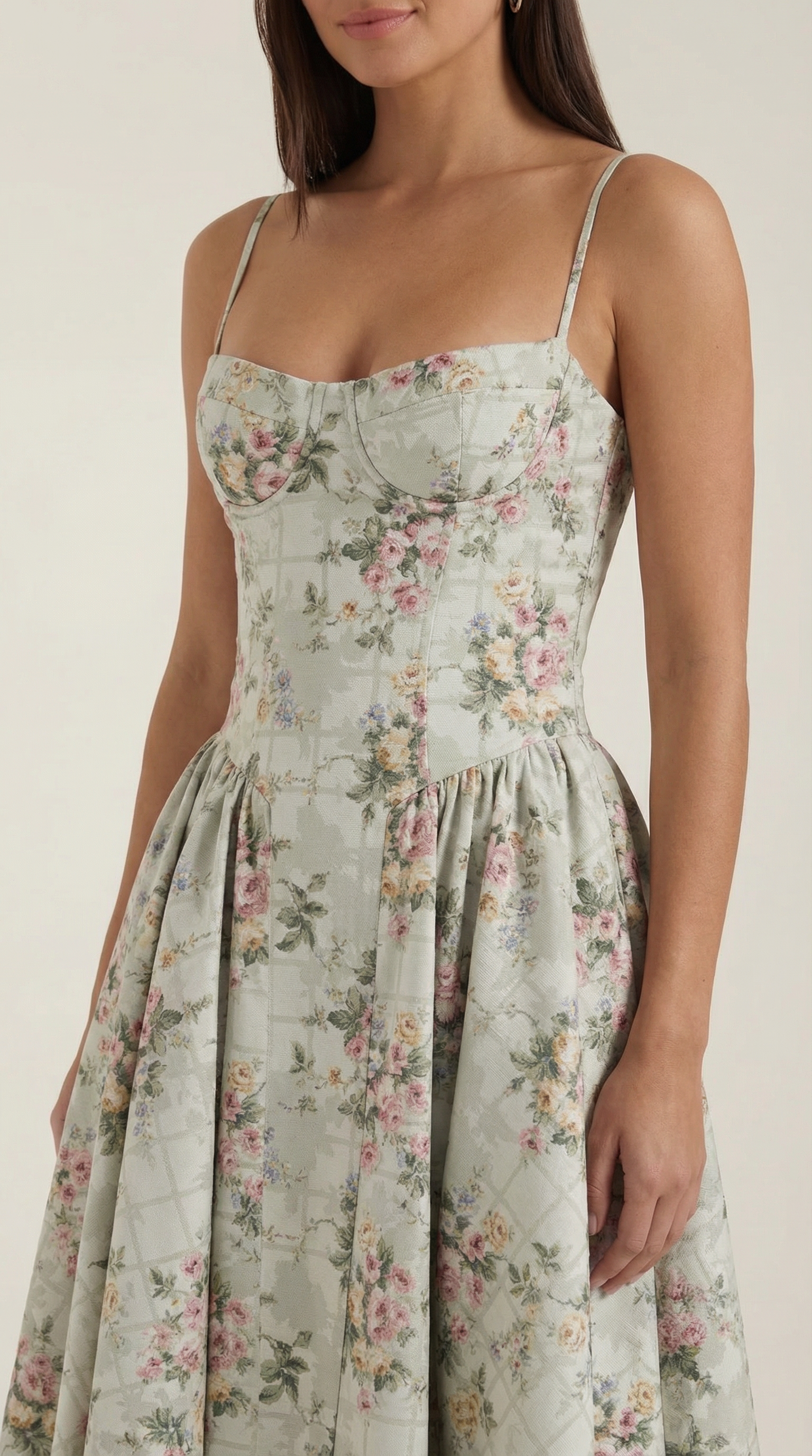 Damen Korsett Midikleid Herzförmiger Ausschnitt