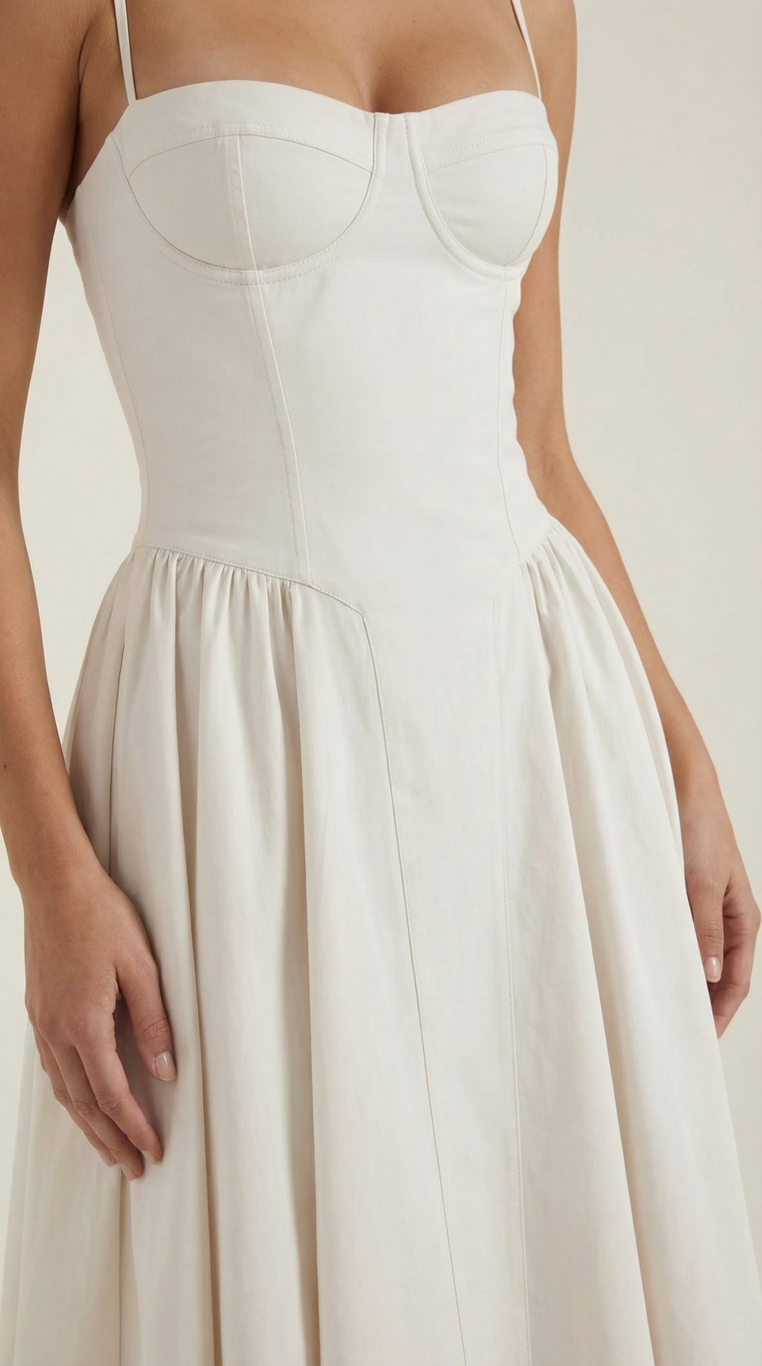 Damen Korsett Midikleid Herzförmiger Ausschnitt
