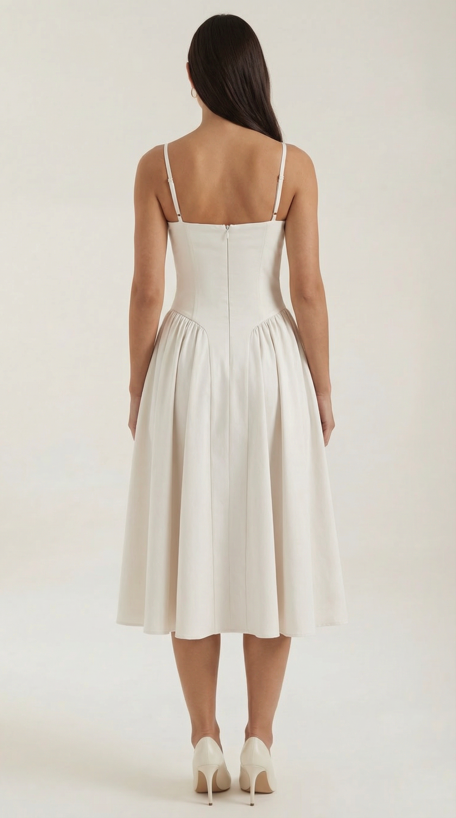 Damen Korsett Midikleid Herzförmiger Ausschnitt