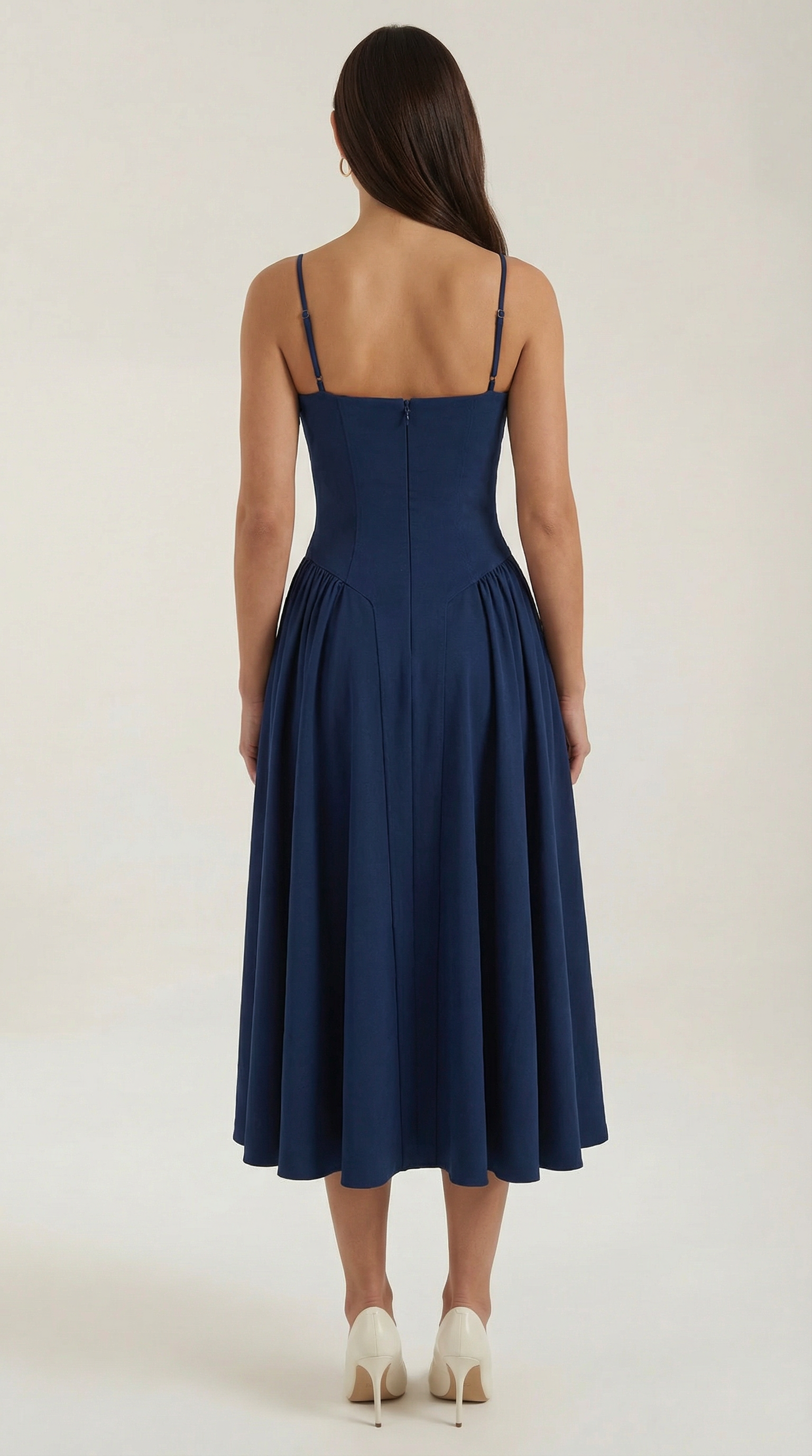 Damen Korsett Midikleid Herzförmiger Ausschnitt