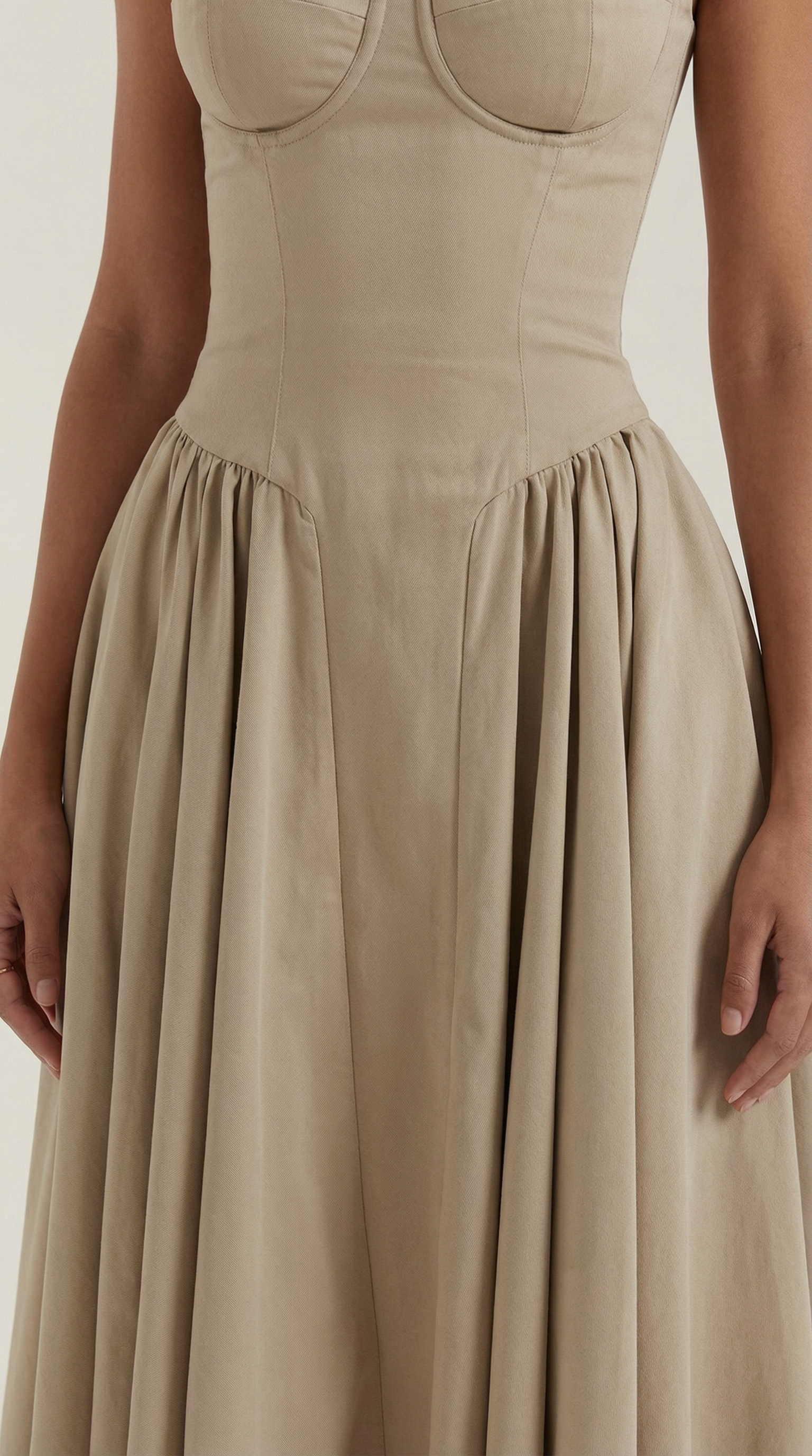 Damen Korsett Midikleid Herzförmiger Ausschnitt