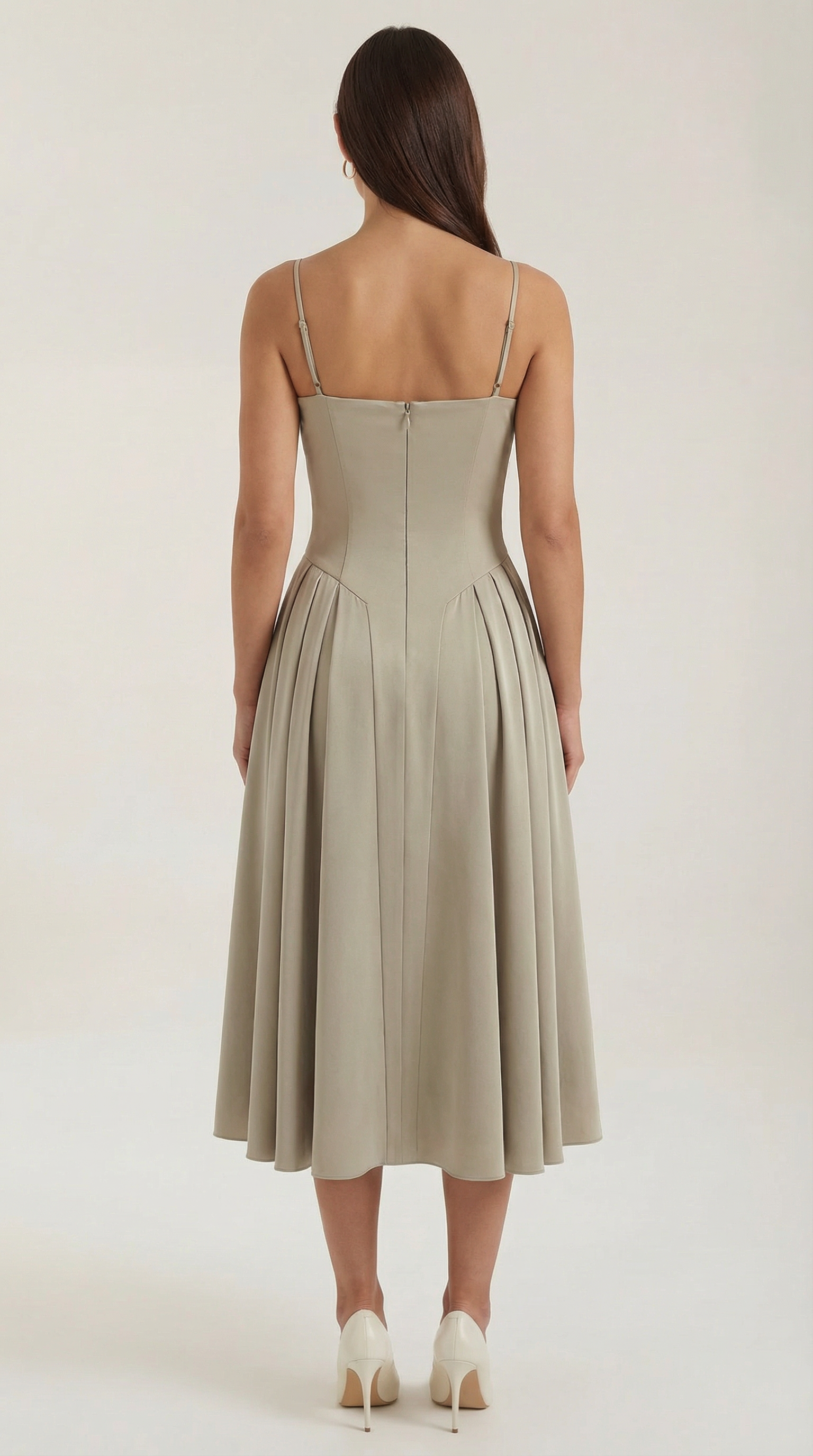 Damen Korsett Midikleid Herzförmiger Ausschnitt