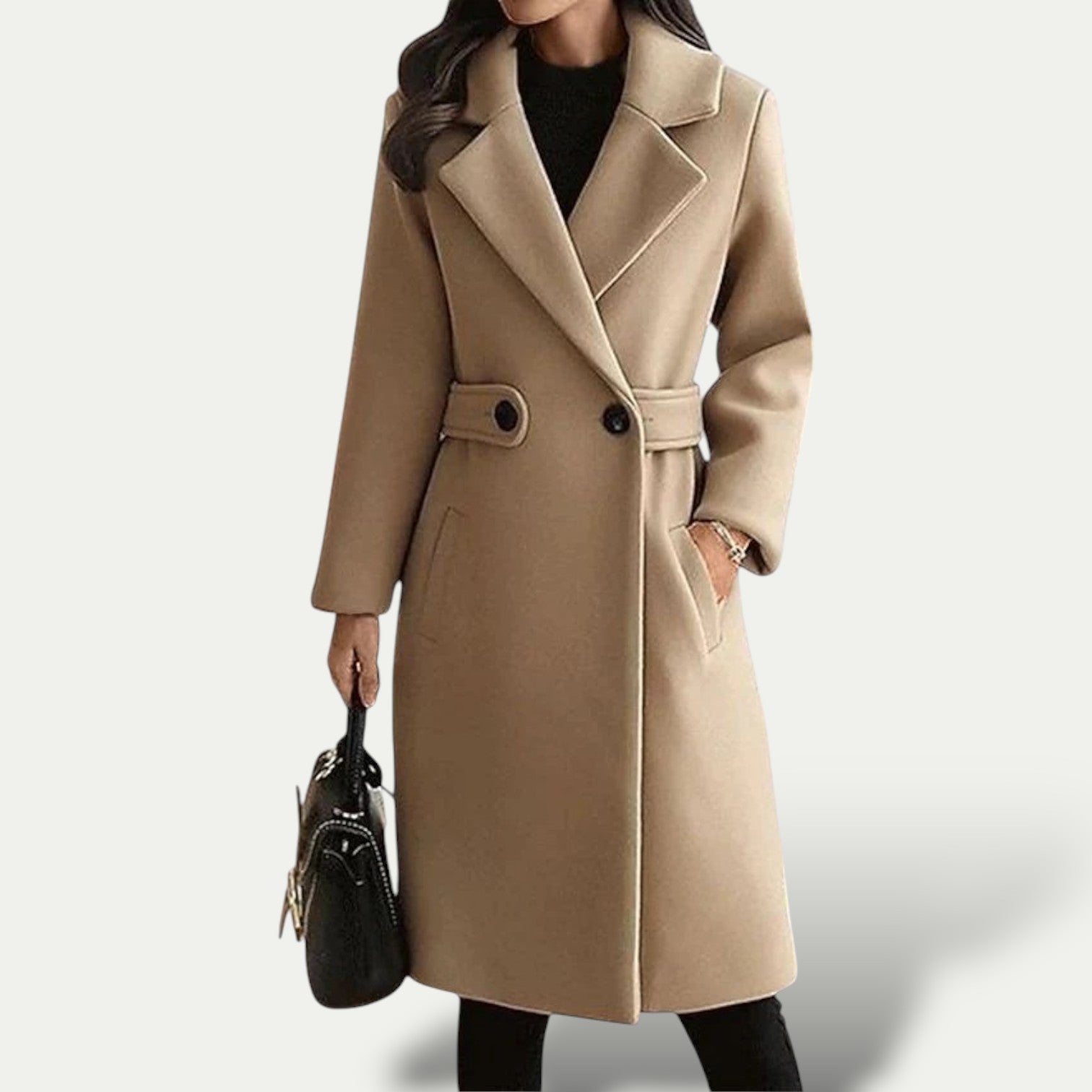 Damen Mantel einreihig mit breitem Revers