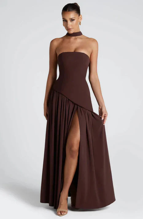 Abendkleid Damen bodenlang mit ausgestelltem Rock