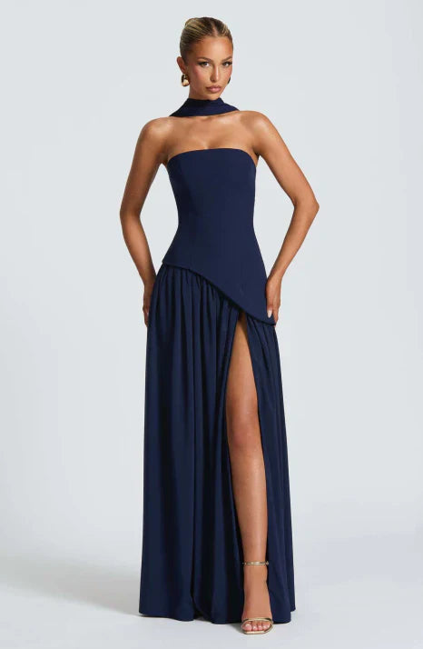 Abendkleid Damen bodenlang mit ausgestelltem Rock