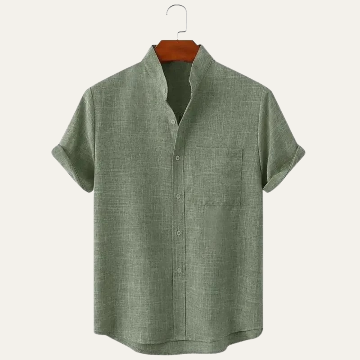 Herren Hemd Oversize Passform Kurzarm Knopfleiste